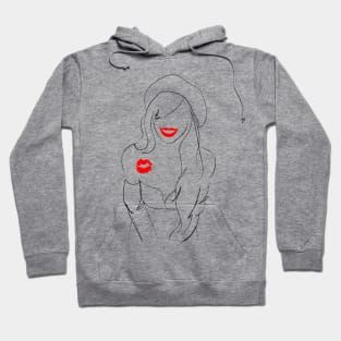 Women Red Lips Kisses Hoodie